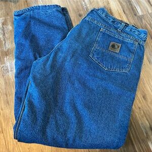 Berne Men’s 44 x 32 Fleece Lined Classic Blue Denim Jeans Rugged Wear Work Pants